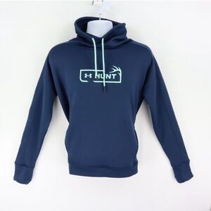 Under Armour Hunt Loose Sweatshirt Sweater Hunt Women’s Large Blue Funnel Neck